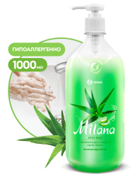  «Milana»  алоэ вера с дозатором (флакон 1000 мл) Жидкое крем-мыло 